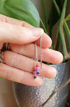 Load image into Gallery viewer, Rainbow Sapphire Threader Earrings