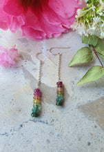 Load image into Gallery viewer, Tourmaline Drop Earrings Silver