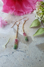 Load image into Gallery viewer, Tourmaline Drop Earrings Gold