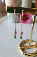 Load image into Gallery viewer, Tourmaline Drop Earrings Gold