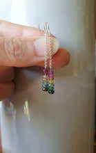 Load image into Gallery viewer, Tourmaline Drop Earrings Silver
