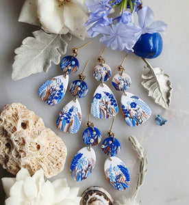 Two-Tiered Drops - Cobalt & White