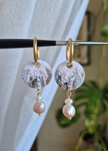 Load image into Gallery viewer, Pearl Drop Hoops (ready-to-ship)
