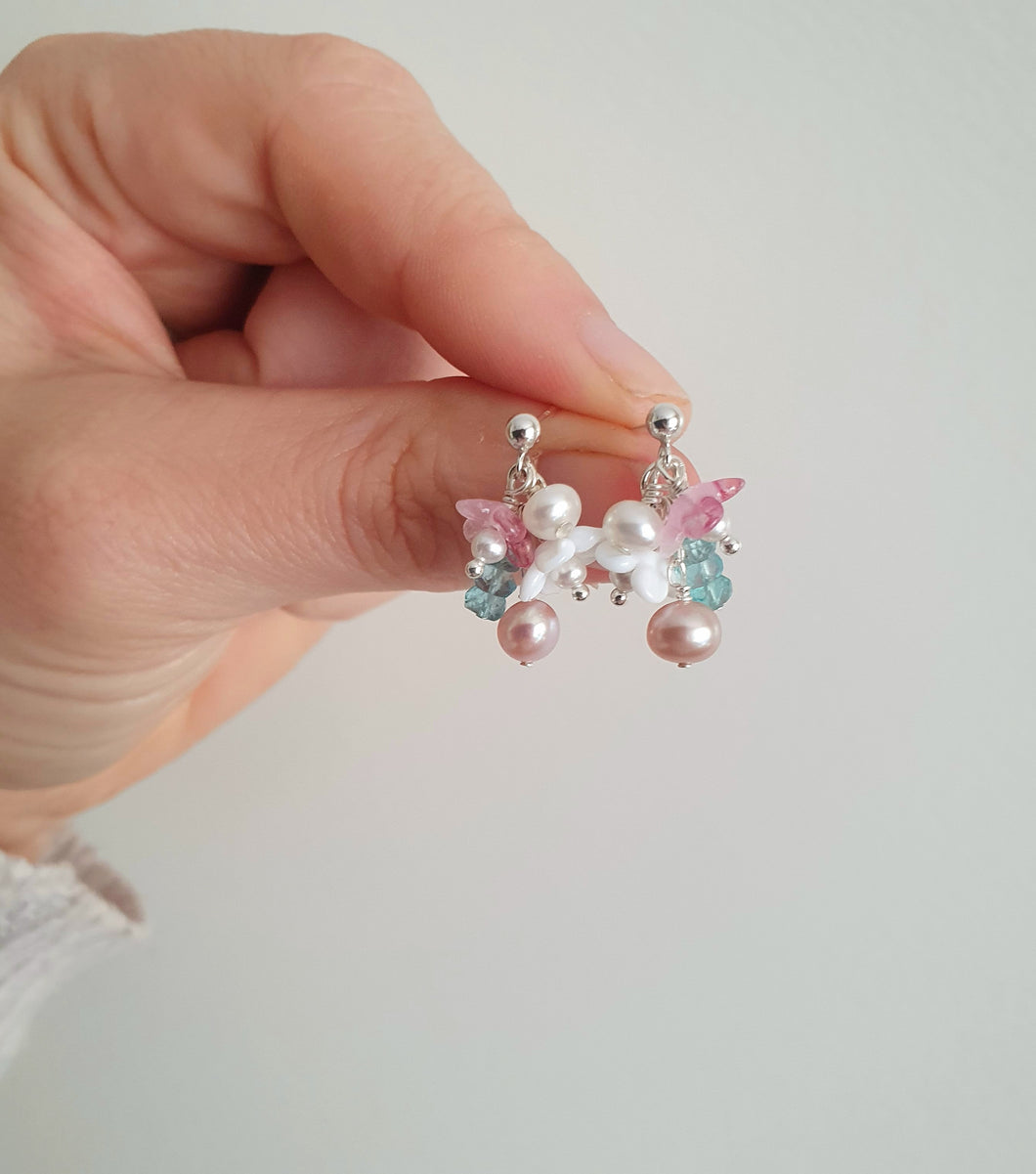 Bouquet Earrings in Pastel