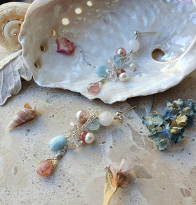 Dream Drops Cluster Earrings in Seashell