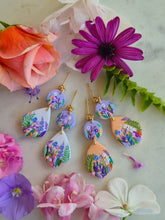 Load image into Gallery viewer, Two-Tiered Drops - Lavender &amp; White
