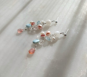 Dream Drops Cluster Earrings in Seashell