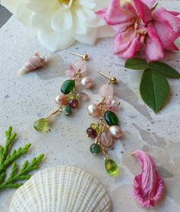 Dream Drops Cluster Earrings in Watermelon