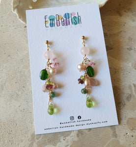Dream Drops Cluster Earrings in Watermelon
