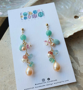 Dream Drop Cluster Earrings in Sorbet