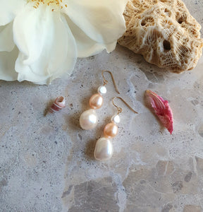 Trio Baroque Pearl Drops in Gold